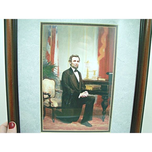 Abraham Lincoln Framed "In God We Trust" Print By Artist Hong Min Zou 12x15" - Picture 6 of 12